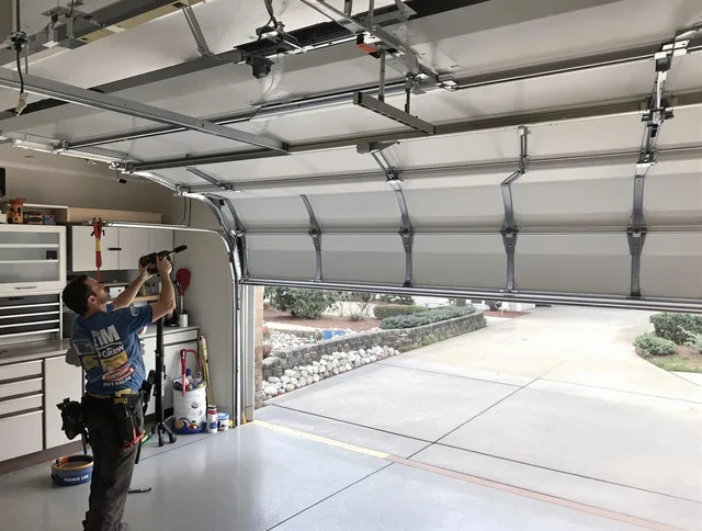 Garage door track repair service by Abington Garage Door Repair in Abington